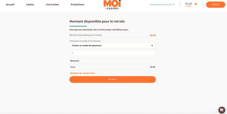 Moi Casino moyens paiement retrait