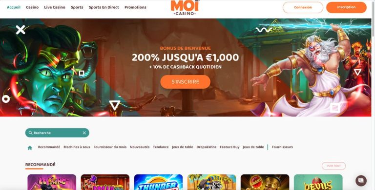 Moi Casino page accueil